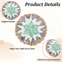 2Pcs Rattan Cup Mats&nbsp;AJEW-CN0005-99B