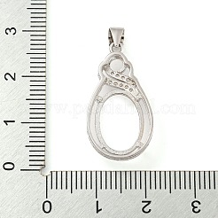 925 Sterling Silver Pendant Cabochon Settings&nbsp;STER-B005-28P
