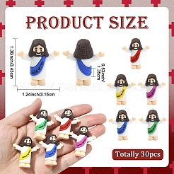 30Pcs 5 Colors Easter PVC Plastic Jesus Display Decoration&nbsp;DJEW-YW0001-10