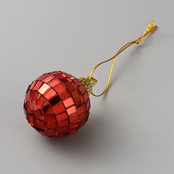 Glass & Foam Disco Ball Pendant Decorations&nbsp;HJEW-WH0071-53A