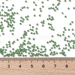 MIYUKIラウンドロカイユビーズ  日本製シードビーズ  （rr431)不透明な緑の光沢  15/0  1.5mm  穴：0.7mm  約250000個/ポンド&nbsp;SEED-G009-RR0431