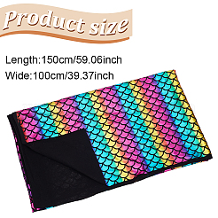 DIY クラフト用のレーザー ポリウレタン生地  服飾材料  魚の鱗模様  カラフル  1500x0.1mm&nbsp;DIY-WH0888-07B