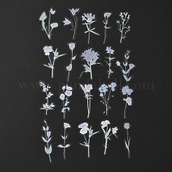 ペット用粘着防水シール40枚セット  DIYスクラップブックタンブラー用  花柄  8.1~10x2~5.8x0.015cm  40個/袋&nbsp;DIY-K032-56A