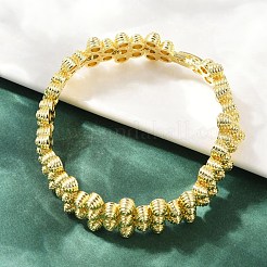 女性のための真鍮のブレスレット  コーン  長持ちメッキ  カドミウムフリー＆鉛フリー  ラックめっき  18KGP本金メッキ  3/4インチ（1.9cm）&nbsp;BJEW-M104-02G