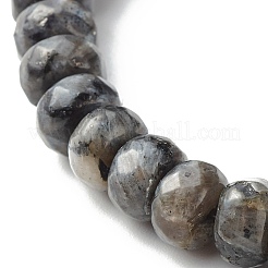Reiki Natural Labradorite & Wenge Wood Beads Stretch Bracelet&nbsp;BJEW-JB06896-02