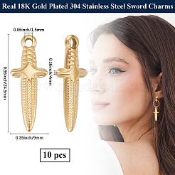 10Pcs Ion Plating(IP) 304 Stainless Steel Pendants&nbsp;STAS-BBC0006-58