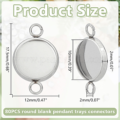 80Pcs 304 Stainless Steel Cabochon Connector Settings&nbsp;STAS-HY0001-89A