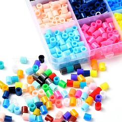 Diyキーホルダー作成キット  チューブペヒューズビーズを含む  ハート＆フラワーabcプラスチックペグボード  アイロンペーパー  プラスチックヒューズビーズピンセット＆ロブスターキーホルダークラスプのパーツ  アイアン製キーリング  吊り革  ミックスカラー  チューブビーズ：1680個/セット&nbsp;DIY-YW0003-24