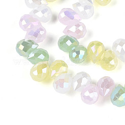 Electroplate Imitation Jade Glass Beads Strands&nbsp;EGLA-N025-01B-B01