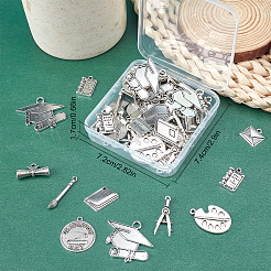 72Pcs 12 Style Graduation Theme Tibetan Style Alloy Pendants&nbsp;TIBE-SC0001-71