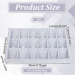 1スロットベルベットペンダントネックレスディスプレイ18個  木で  直方体の  銀  35x24x3cm&nbsp;PDIS-PH0001-05