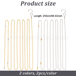 Brass Volleyball Net Height Measurement Ball Chain&nbsp;TOOL-WH0134-91GP