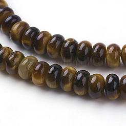 天然石タイガーアイビーズ連売り  ロンデル  6.5x4mm  穴：1mm  約101個/連  15.1インチ（38.5cm）&nbsp;G-G731-03-6mm