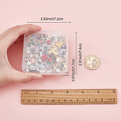 66スタイルの合金ローズペンダント13個  合金エナメルチャーム  合金のチベット風チャーム  バラの形  ミックスカラー  19~28x9~15x2.5~5mm  穴：1.8~2.5mm  66個/箱&nbsp;ENAM-CN0001-07