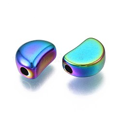 ラックメッキレインボーカラー304ステンレススチールビーズ  カドミウムフリー＆ニッケルフリー＆鉛フリー  半月  11x8x5.5mm  穴：2mm&nbsp;STAS-S119-083