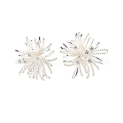 Brass Micro Pave Clear Cubic Zirconia Stud Earrings&nbsp;EJEW-S270-04S