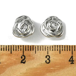 真鍮ビーズ  カドミウムフリー＆ニッケルフリー＆鉛フリー  ローズ  プラチナ  9x10x7mm  穴：1.5mm&nbsp;FIND-Z035-15P