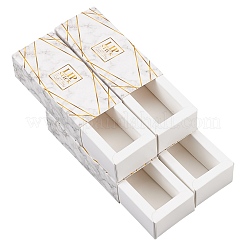 紙引き出しボックス  口紅のパッキングボックス  レクタンジ  ホワイト  完成品：8.8x2.7x2.7cm&nbsp;CON-WH0076-33A