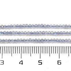 天然石ラブラドライトビーズ連売り  多面カット  ロンデル  2x2x1~1.5mm  穴：0.5mm  約283個/連  15.55''（39.5センチメートル）&nbsp;G-P553-F06-01