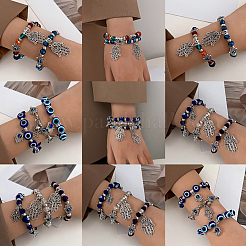 3 Strands 3 Styles Round Handmade Evil Eye Lampwork Beads Strands&nbsp;LAMP-PA0001-48