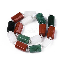 Natural Fuchsite & Red Jasper & Rainbow Moonstone Beads Strands&nbsp;G-T144-15A-01