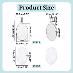 Oval DIY 304 Stainless Steel Pendant Making Kit&nbsp;DIY-HY0002-39