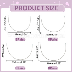32袋4スタイル304ステンレススチールブラボーン  下着縫製ファスナー  ステンレス鋼色  147~190x100x0.8mm  8バッグ/スタイル&nbsp;STAS-PH0006-93