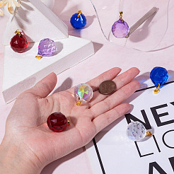8Pcs 4 Colors Transparent K9 Glass Pendants&nbsp;FIND-TA0003-17