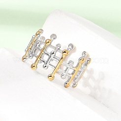 女性用304ステンレススチールカフオープンリング  イオンプレーティング（ip）  ゴールデン·ステンレス鋼色  11.5mm  usサイズ8 1/2(18.5mm)&nbsp;SA-CBA82C8-15GP