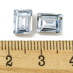 ガラスラインストーンカボション  フラットバック＆バックメッキ  多面カット  長方形  ライトサファイア  8x6x3mm&nbsp;RGLA-L029-15C-211