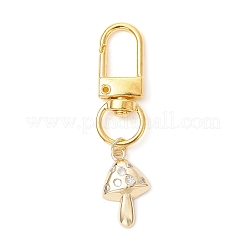 Mushroom Brass Micro Pave Cubic Zirconia Pendant Decorations&nbsp;HJEW-JM03953