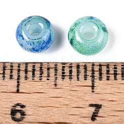 ベーキングペイントガラスビーズ3/0個  丸い穴  ロンデル  ダークシアン  5~5.5x3~3.5mm  穴：1.6~1.8mm  約3750個/ポンド&nbsp;GLAA-G118-02D