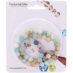Frosted Natural Flower Amazonite Bead Strands&nbsp;G-PH0028-8mm-03