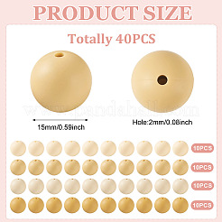 40Pcs 4 Colors Round Silicone Focal Beads&nbsp;SIL-TAD0001-02F