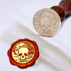Brass Wax Seal Stamp with Handle&nbsp;AJEW-WH0184-1149