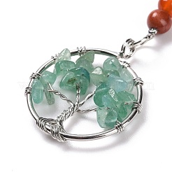 Gemstone and Natural Green Aventurine Chakra Keychain&nbsp;KEYC-P037-A05