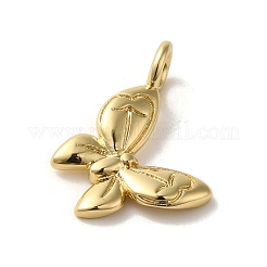 真鍮チャーム  蝶  ゴールドカラー  15x17x2mm  穴：3mm&nbsp;LS-KK-K358-05G