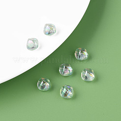 透明なアクリルビーズ  ABカラーメッキ  ナゲット  アクアマリン  10.5x10x8mm  穴：1.6mm  約1200個/500g&nbsp;LS-MACR-S373-131-C10