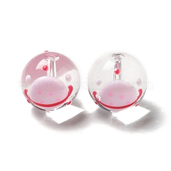 手作りランプワークビーズ  ラウンド  ミスティローズ  13.5~14x14.5~15mm  穴：1.5~1.8mm&nbsp;LAMP-M011-06C