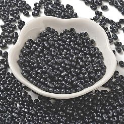 焼付塗装ガラスシードビーズ  ピーナッツ  ブラック  5.5~6x3~3.5x3mm  穴：1~1.2mm  約4000個/ポンド&nbsp;SEED-K009-01A-02