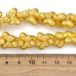 電気メッキガラスビーズセット  蝶  マット黄金  10x14.5x5.5mm  穴：1mm  約54個/連  14.96''（38センチメートル）&nbsp;EGLA-H109-06H