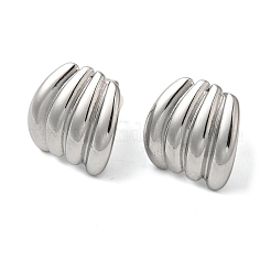 Non-Tarnish 304 Stainless Steel Embossing Stud Earrings&nbsp;LS-EJEW-U001-06P-04