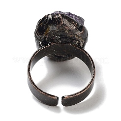 Rough Raw Natural Amethyst Irregular Nugget Open Cuff Ring&nbsp;G-A221-10