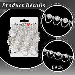 Flower Plastic Pearl & Iron & Crystal Rhinestone Chains&nbsp;CH-WH20003-01