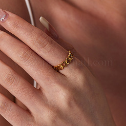 304 Stainless Steel Hollow Heart Couple Rings Non-fading Jewelry Women&nbsp;LS-EW6903-7