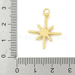 真鍮製チャーム  スター  ABSプラスチックイミテーションパール付き  ラックめっき  長持ちメッキ  カドミウムフリー＆鉛フリー  丸カン付き  18KGP本金メッキ  22.5x20x2.5mm  穴：3.4mm&nbsp;KK-I276-72G