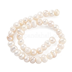 天然養殖淡水パールビーズ連売り  ポテト  パパイヤホイップ  3.5~4mm  穴：0.5mm  約45~59個/連  6.89~7.68インチ（17.5~19.5cm）&nbsp;PEAR-C003-05A