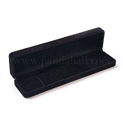 ベルベットのネックレスボックス  アクセサリー箱  長方形  ブラック  21.8x5x3cm&nbsp;X-VBOX-L001-01B