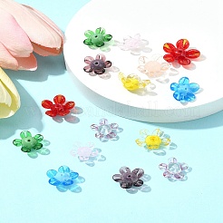 16個8色手作りランプワークビーズ  花  ミックスカラー  14.5~15.5x15~16x7~8mm  穴：1.5mm  2個/カラー&nbsp;LAMP-FS0001-26