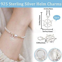 5Pcs 925 Sterling Silver Pendants&nbsp;STER-BBC0002-22
